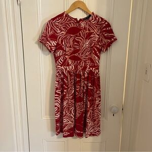 Maggie London Red and White Patterned Dress Sz 4P